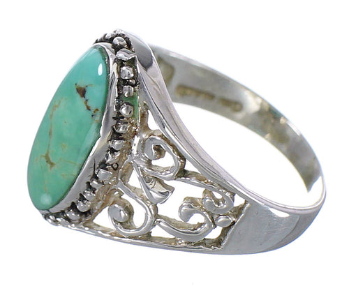 Southwest Turquoise Genuine Sterling Silver Ring Size 8-3/4 RX94061