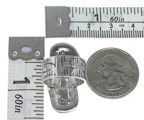 Turquoise Authentic Sterling Silver Water Wave Butterfly Jewelry Ring Size 6-1/2 RX94109