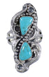Genuine Sterling Silver And Turquoise Ring Size 7-1/2 RX94115
