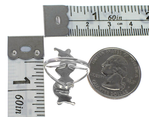 Southwest Needlepoint Turquoise And Sterling Silver Ring Size 6 RX94121