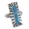 Authentic Sterling Silver Turquoise Inlay Ring Size 8-1/4 FX93734