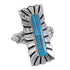 Authentic Sterling Silver Turquoise Inlay Ring Size 8-1/4 FX93734