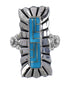 Southwest Turquoise Sterling Silver Ring Size 7-1/2 FX93731