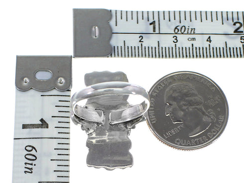 Turquoise Inlay Authentic Sterling Silver Ring Size 7-1/2 AX94073