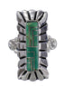 Sterling Silver Southwest Turquoise Inlay Ring Size 8 AX94086