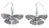 Southwest Multicolor Sterling Silver Butterfly Hook Earrings DW73014