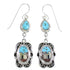 Multicolor Silver Native American Village Design Earrings YS67111