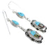 Multicolor Silver Native American Village Design Earrings YS67111