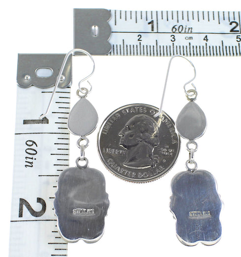 Multicolor Silver Native American Village Design Earrings YS67111