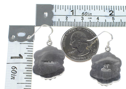 Multicolor Inlay Southwest Sterling Silver Hook Earrings MW68091