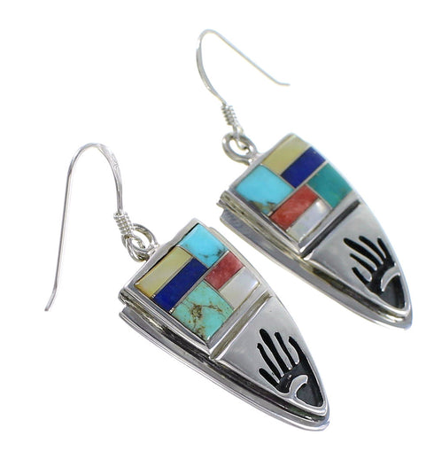 Multicolor And Silver Jewelry Hand Southwest Hook Earrings YS73234