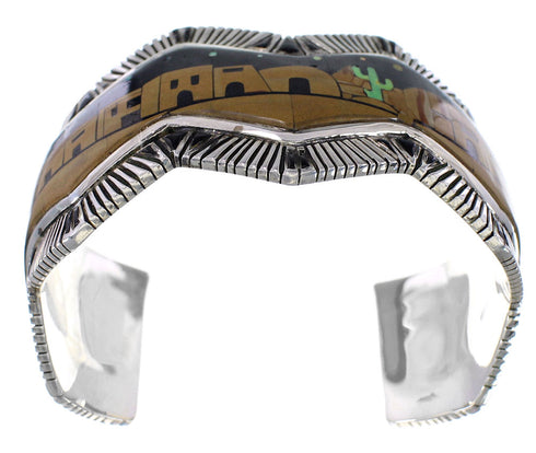 Native American Village Design Multicolor Cuff Bracelet MW75557