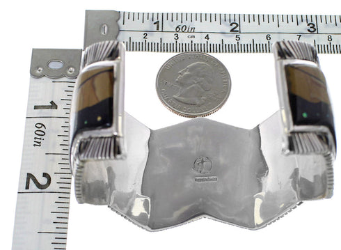 Native American Village Design Multicolor Cuff Bracelet MW75557