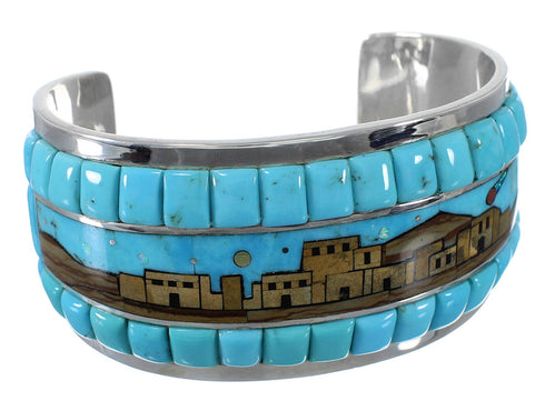 Native American Village Design Multicolor Cuff Bracelet NX27227