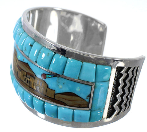 Native American Village Design Multicolor Cuff Bracelet NX27227
