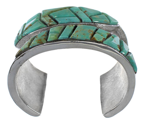 Dragonfly Sterling Silver Turquoise Inlay Cuff Bracelet MX27134