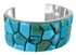 Sterling Silver Southwest Turquoise Inlay Cuff Bracelet FX27325