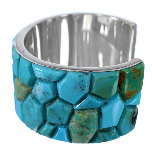 Sterling Silver Southwest Turquoise Inlay Cuff Bracelet FX27325