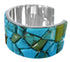 Turquoise Inlay Southwest Silver Cuff Bracelet FX27349