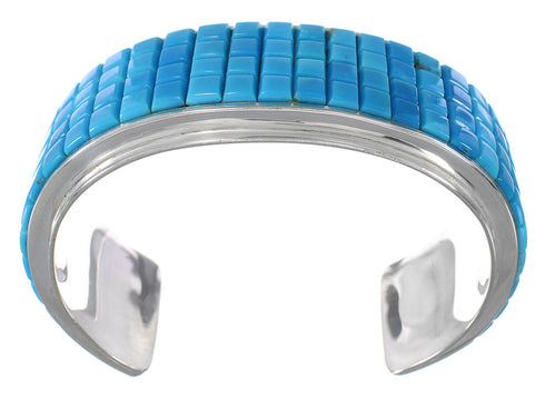 Genuine Sterling Silver Southwest Turquoise Cuff Bracelet GS76460
