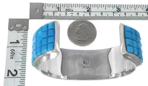 Genuine Sterling Silver Southwest Turquoise Cuff Bracelet GS76460