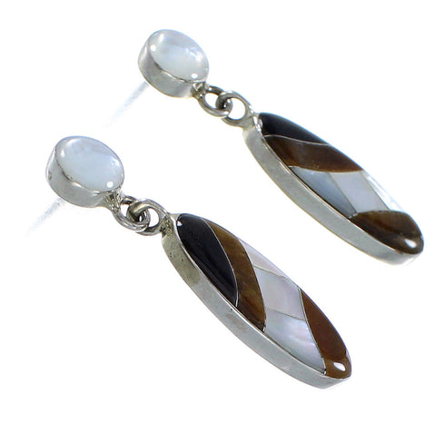 Southwestern Tiger Eye Multicolor Post Dangle Earrings Jewelry BW63016