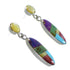 Multicolor Sterling Silver Post Dangle Southwest Earrings BW63062