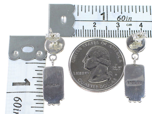 Southwestern Sterling Silver Multicolor Inlay Earrings PS63196