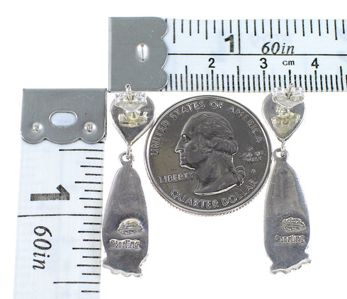 Multicolor Southwest Post Dangle Sterling Silver Earrings PS63064