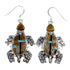 Multicolor Tiger Eye Inlay Silver Turtle Hook Dangle Earrings AX23748