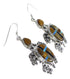 Multicolor Tiger Eye Inlay Silver Turtle Hook Dangle Earrings AX23748