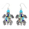 Turquoise Multicolor Inlay Turtle Hook Dangle Earrings AX23800