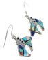 Silver Bear Multicolor Inlay Earrings GS74696
