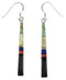 Genuine Sterling Silver Multicolor Inlay Hook Dangle Earrings BW76152