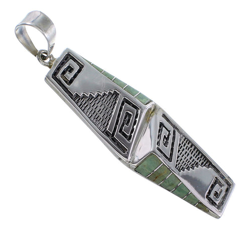 Silver Water Wave Southwestern Turquoise Jewelry Slide Pendant HX27392