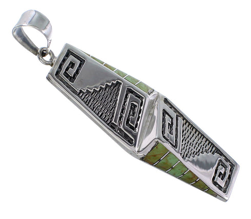 Silver Water Wave Southwestern Turquoise Jewelry Slide Pendant HX27393
