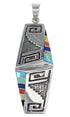 Multicolor Inlay Southwest Sterling Silver Pendant DW71715