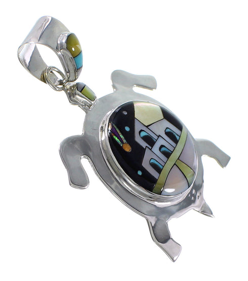 Multicolor Turtle Native American Village Design Pendant YS65189