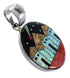 Native American Village Design Silver Multicolor Pendant YS62936