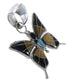 Multicolor Inlay Sterling Silver Butterfly Pendant MX21884