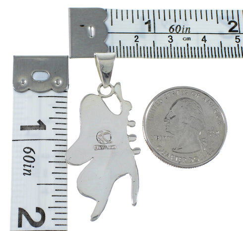 Southwest Multicolor And Sterling Silver Butterfly Pendant EX29752