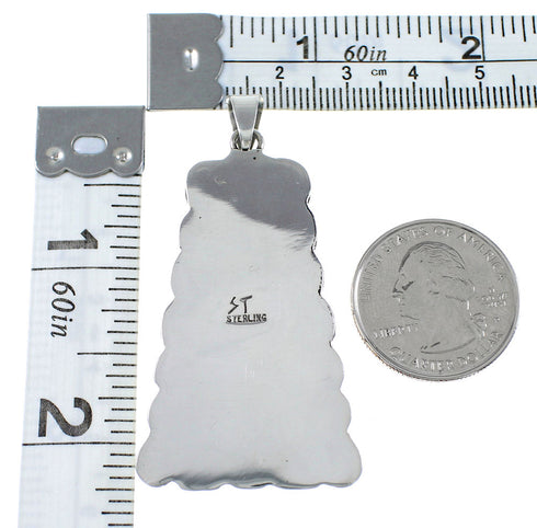 Genuine Sterling Silver Turquoise Inlay Pendant BW71033