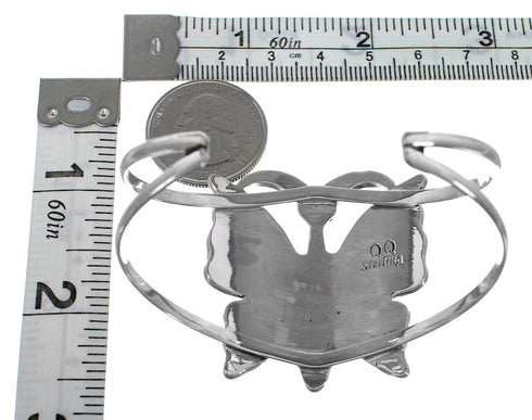 Mojave Turquoise Multicolor Butterfly Silver Cuff Bracelet EX27510