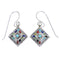 Multicolor Inlay Silver Hook Dangle Earrings FX31376