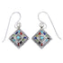 Multicolor Inlay Silver Hook Dangle Earrings FX31376