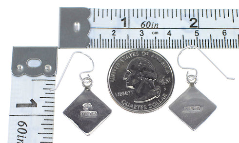 Multicolor Inlay Silver Hook Dangle Earrings FX31376