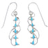 Southwest Turquoise Hook Dangle Sterling Silver Earrings BW74509