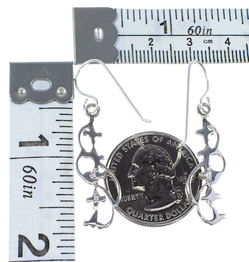 Southwest Turquoise Hook Dangle Sterling Silver Earrings BW74509