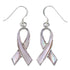 Pink Shell Ribbon Sterling Silver Hook Dangle Earrings PX32590