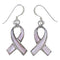 Pink Shell Ribbon Sterling Silver Hook Dangle Earrings KX94360